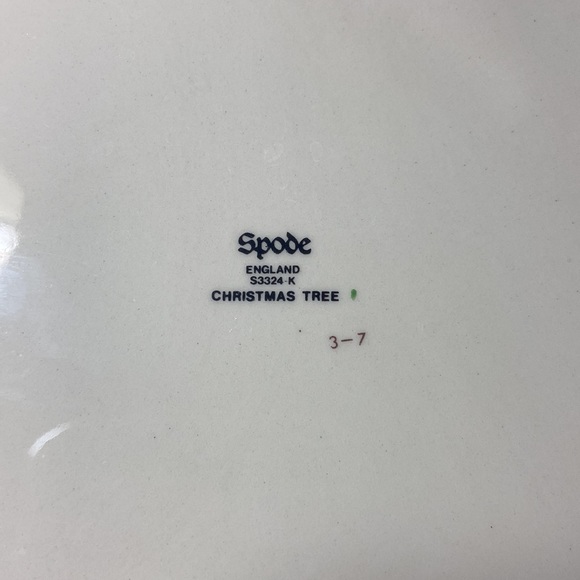 Vintage Fine Porcelain Spode Christmas Tree Triangle Serving Plate - Picture 6 of 6